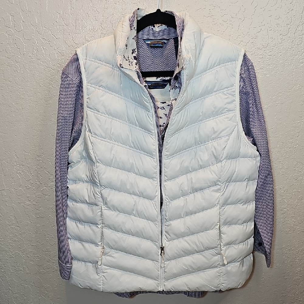 Women's White Quilted Vest W Purple/longsleeve Shirt An Tank/bra Set. NWT